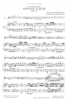 Sonate G-Dur für Viola und Orgel/Cembalo