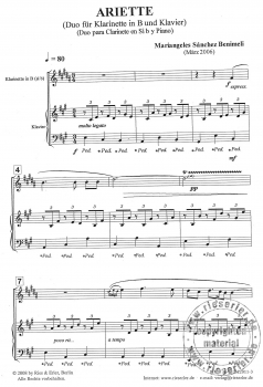 Ariette für Klarinette in B und Klavier