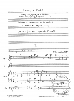 Hommage à Händel for soprano, recorder, cello and harpsichord