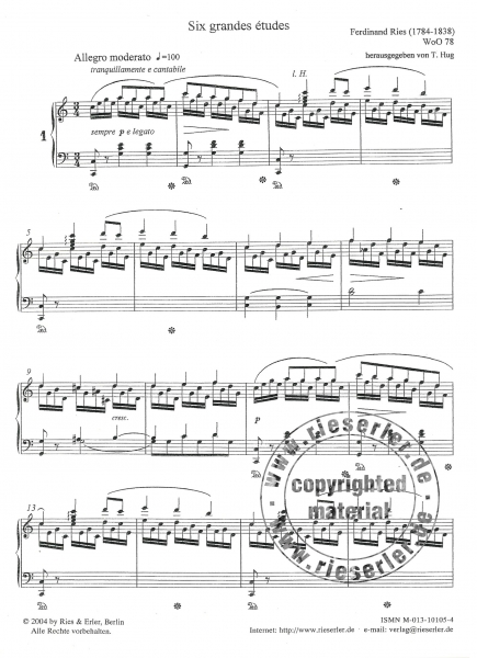 6 Etüden op. WoO 78 für Klavier