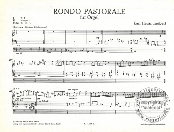 Rondo Pastorale für Orgel