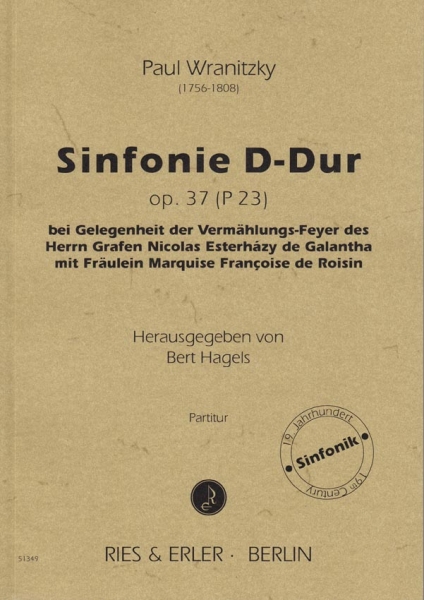 Sinfonie D-Dur op. 37 (P 23) für Orchester (LM)