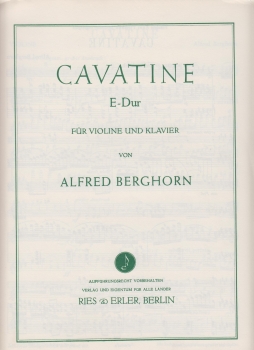 Cavatine E-Dur für Violine und Klavier