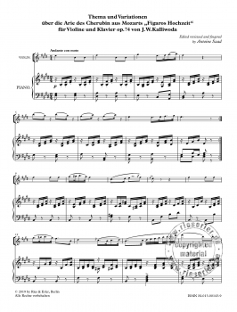 Figaros Hochzeit für Violine und Klavier op. 74