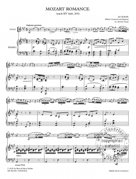 Romance KV Anh. 205 für Violine und Klavier
