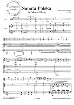 Sonata Polska für Violine und Klavier (pdf-Download)