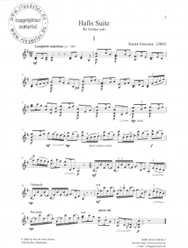 Hafis Suite für Violine solo (pdf-Download)