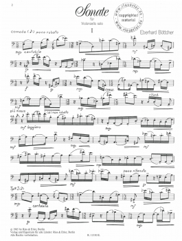 Sonate für Violoncello solo (pdf-Download)