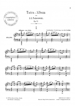 Tatra-Album für Klavier op. 12 - Ausgabe zu 2 Händen (pdf-Download)