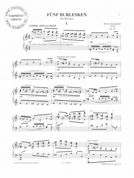 Fünf Burlesken op. 23 für Klavier