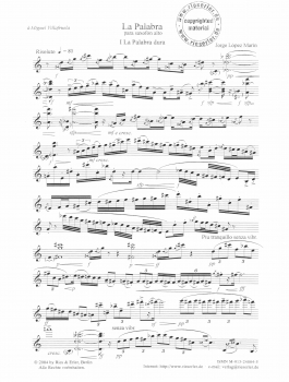 La Palabra für Alt-Saxophon solo (pdf-Download)