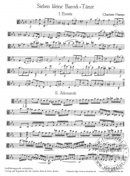 Sieben kleine Barocktänze -Viola solo-