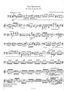Zwei Kanzonen für Viola da gamba solo
