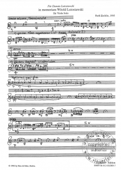 In memorian Witold Lutoslawski für Viola solo