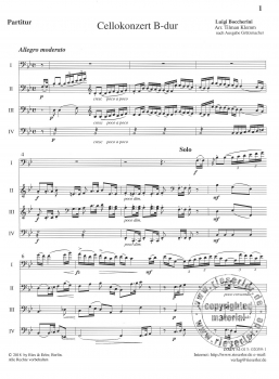 Cellokonzert B-Dur für 4 Celli
