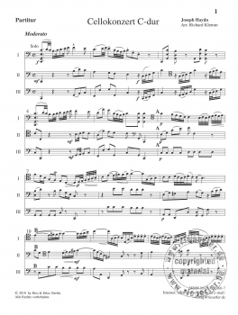 Cellokonzert C-Dur für 3 Celli