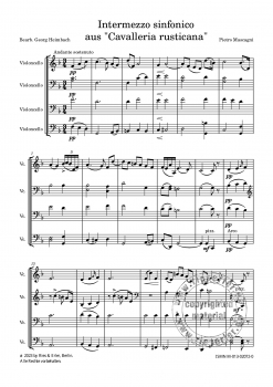Intermezzo Sinfonico bearbeitet für vier Violoncelli