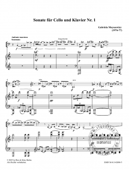 Preview: Sonate für Cello und Klavier Nr. 1 (1976-77)