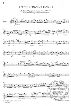 Flötenkonzert (Bach-Metamorphose I) Solostimme Flöte