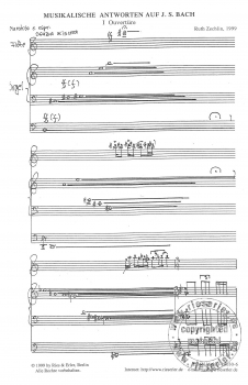 Musikalische Antworten auf Johann Sebastian Bach für Flöte und Orgel