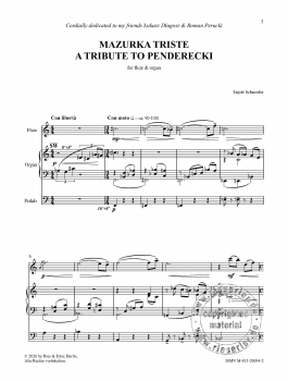 Mazurka Triste for flute and organ