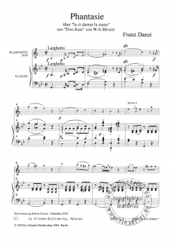 Phantasie über "Lá ci darem la mano" aus DON JUAN von W. A. Mozart für Klarinette solo und Orchester (KA)
