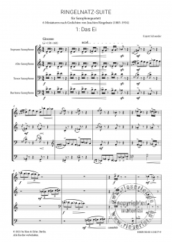 Ringelnatz-Suite für Saxophonquartett