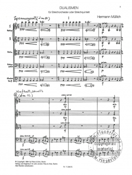 Dualismen für Streichorchester oder Streichquintett (Partitur)