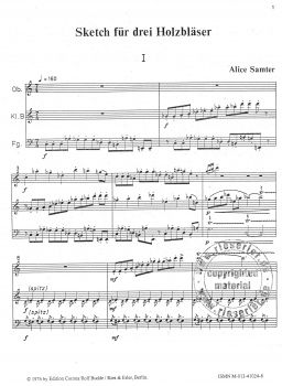 Sketch für drei Holzbläser -Oboe, Klarinette, Fagott-