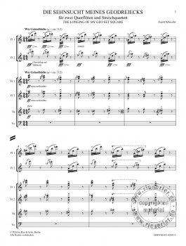 Preview: Die Sehnsucht meines Geodreiecks für zwei Querflöten und Streichquartett