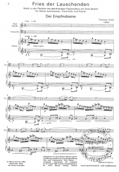 Fries der Lauschenden für Oboeninstrumente, Violoncello und Klavier