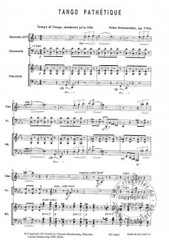 Tango pathétique für Klarinette in B, Violoncello und Klavier