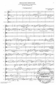 Die Kunst der Fuge BWV 1080 für vier Quartette, Neufassung 2003