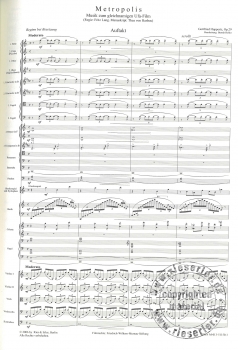 Musik zum Stummfilm "Metropolis" von Fritz Lang für Orchester