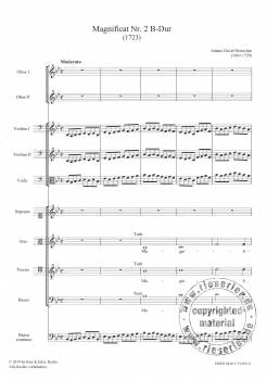 Magnificat Nr. 2 B-Dur für Sopran, Alt, Tenor, Baß, Chor, 2 Oboen, Streicher und Basso continuo