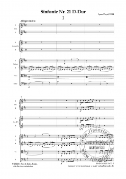 Sinfonie Nr. 21 D-Dur B124 (LM)