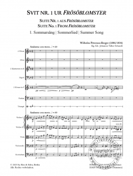 Suite Nr. 1 aus Frösöblomster für kleines Orchester