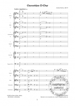 Preview: Ouvertüre D-Dur (AJR I:9) für Orchester (LM)