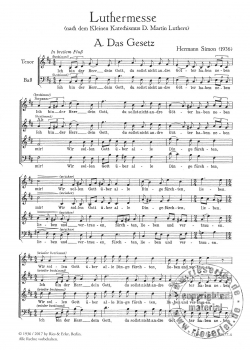 Luthermesse für 4 - 5 stimmigen gem. Chor und zwei Solostimmen (Alt und Bariton)