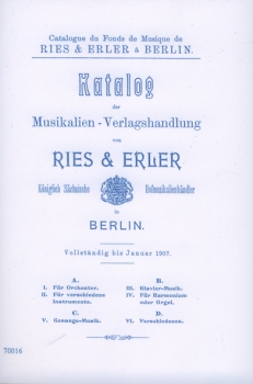 Archivkatalog Ries & Erler Ed. 1881-1924