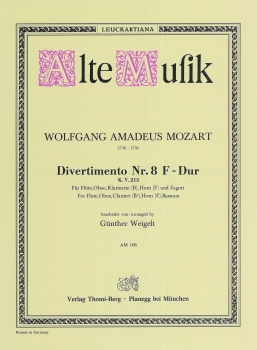 Divertimento Nr. 8 in F-Dur K.V. 213