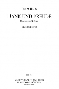 Dank und Freude, Hymne