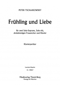 Frühling und Liebe - Klavier-Partitur