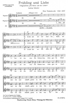 Frühling und Liebe - Chor-Partitur