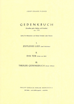 Gedenkbuch (Draußen gehn  Helden und Knechte) op. 178