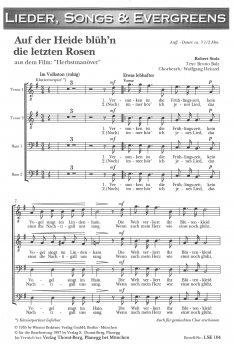 Auf der Heide blühn die letzten Rosen (Chorpartitur)