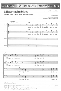 Mitternachtsblues (Männerchor-Chorpartitur)