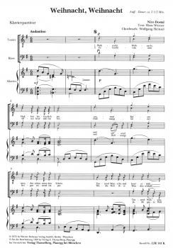 Weihnacht, Weihnacht (Männerchor-Klavierpartitur)