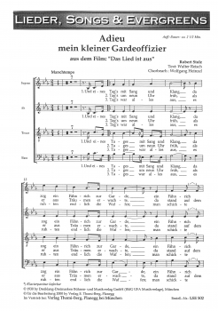 Adieu mein kleiner Gardeoffizier (Chorpartitur)