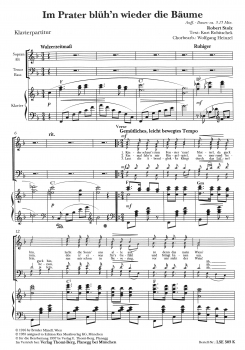 Im Prater blühn wieder die Bäume (Gem.Chor-Klavierpartitur)